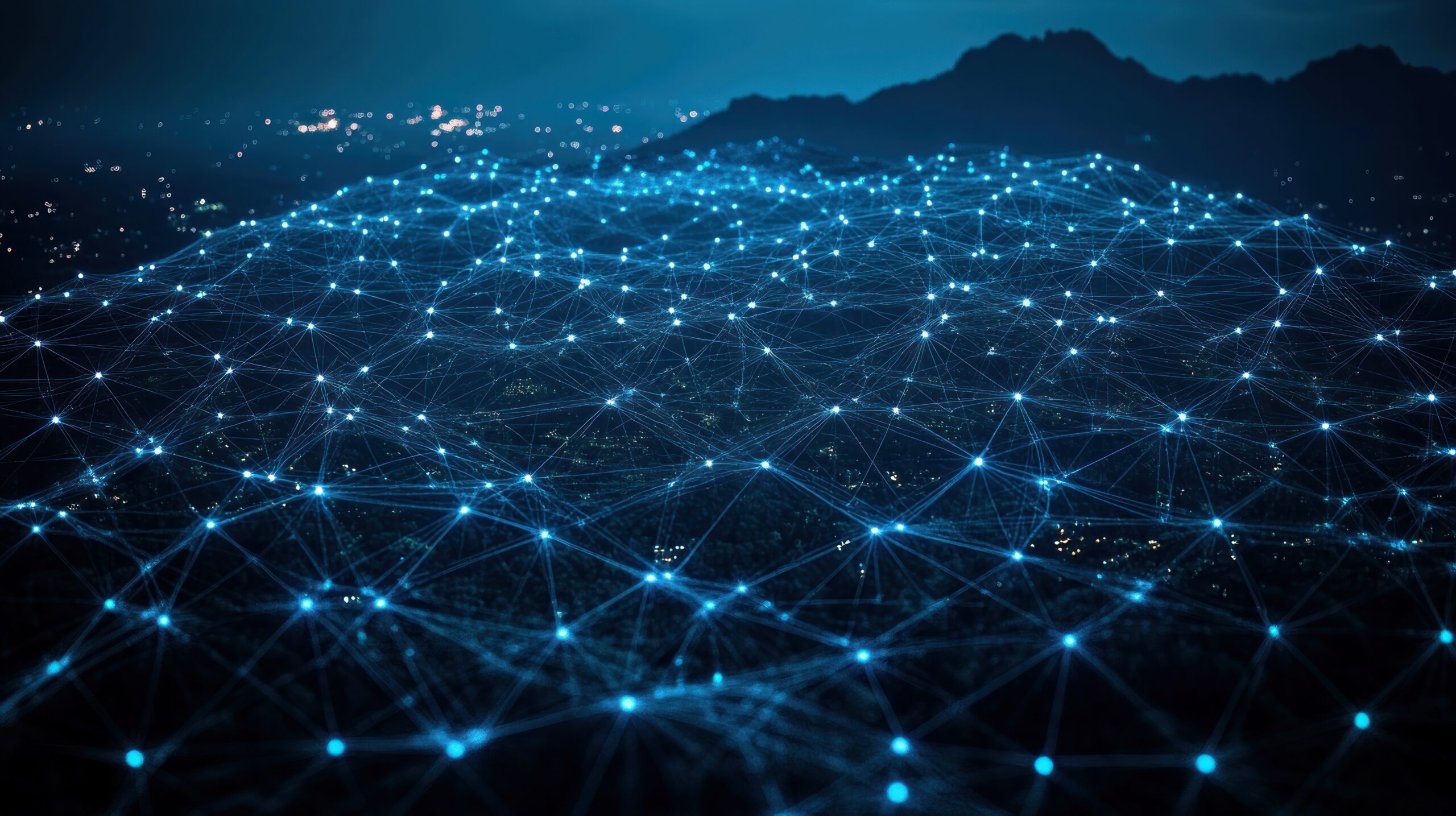 GIS mapping, blue grid