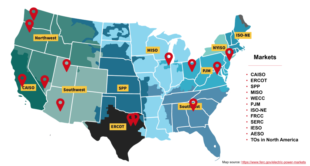 Color-coded map of market evaluation for different regions of the United States.