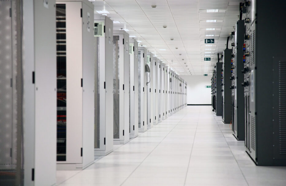 Walkway within data center.