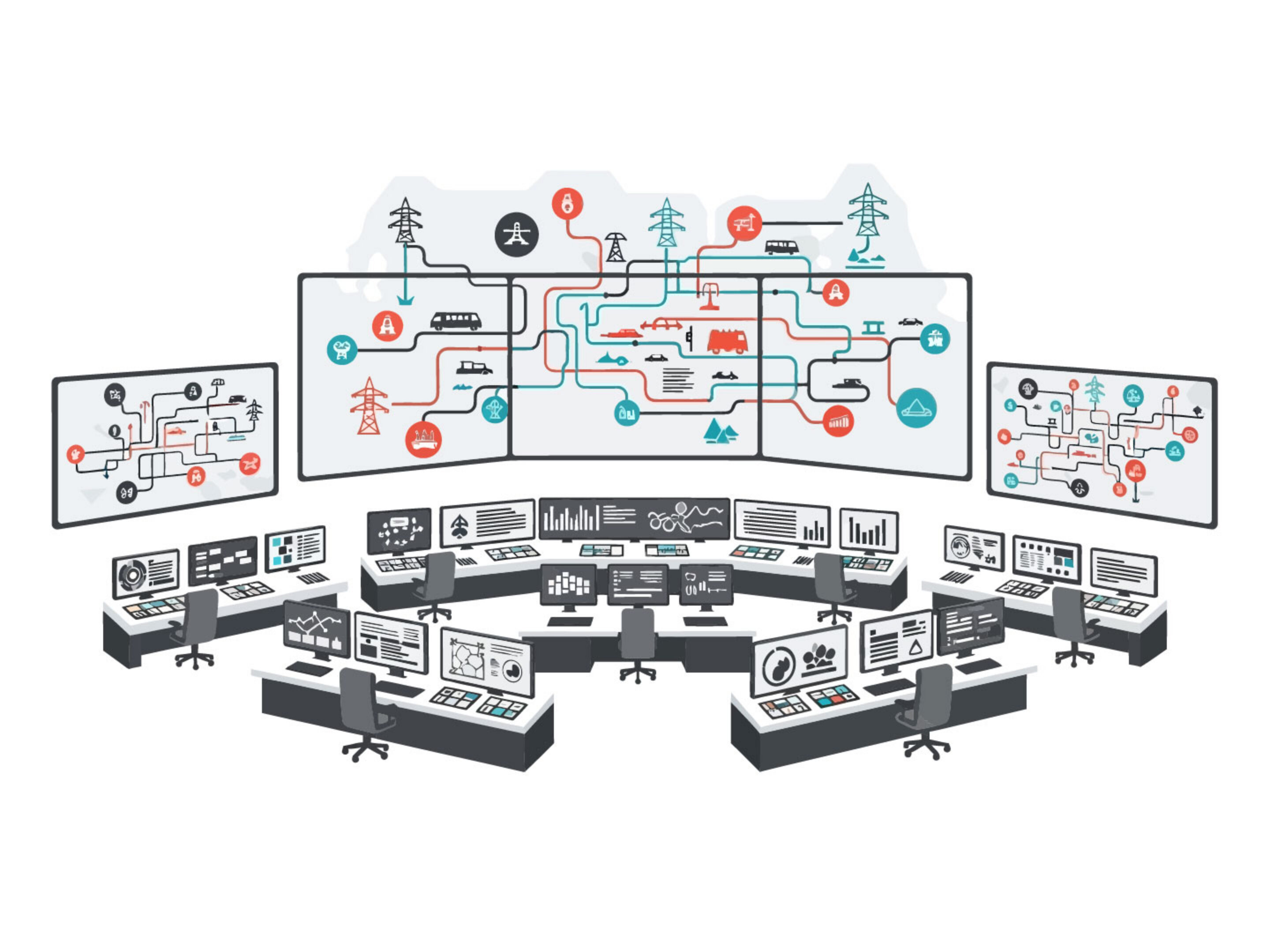 Control room energy power systems screens