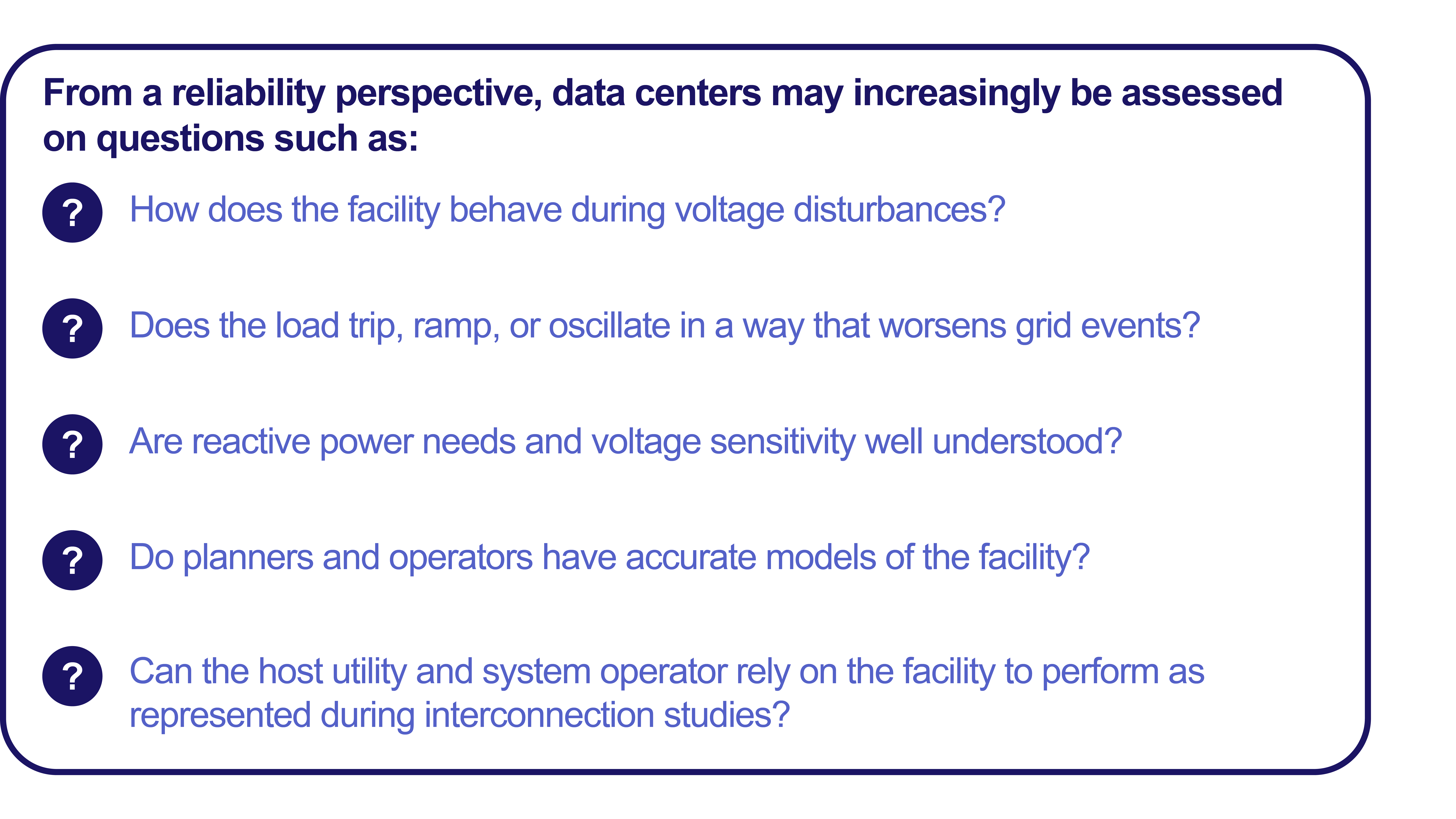 Key regulatory questions data center owners face under NERC computational load requirements.