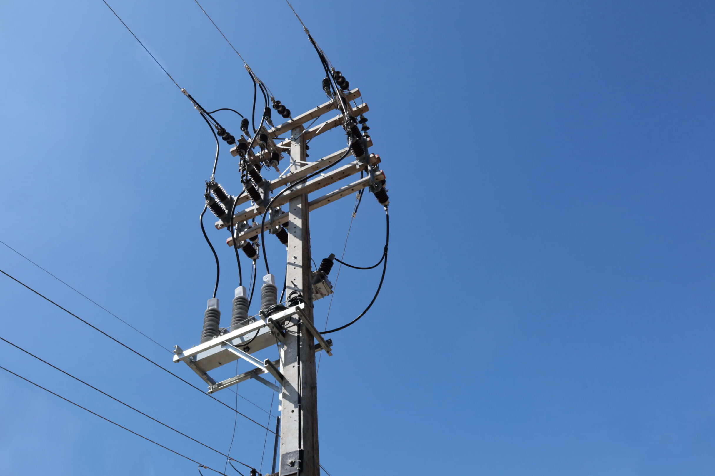 Distribution line in the field, utilities.