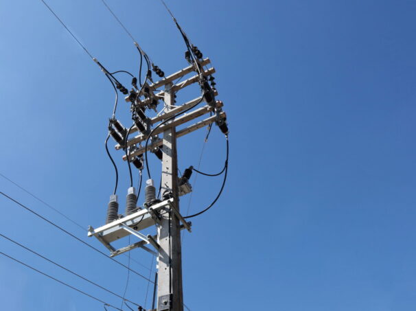 Distribution line in the field, utilities.