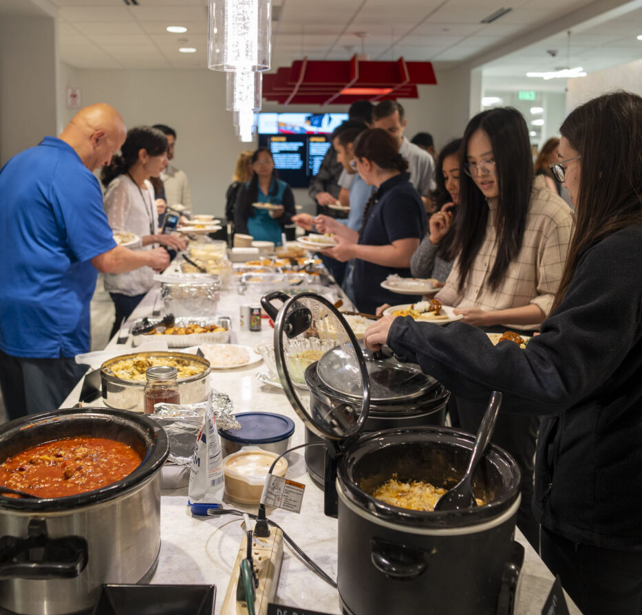 Raleigh international potluck for employees and teams.