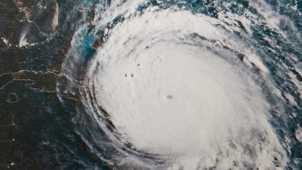 The eye of a hurricane.